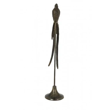 ORNEMENT SUR PIED ERWIDA OISEAU BRONZE ANTIQUE