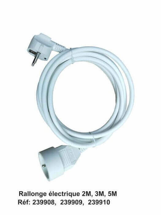 RALLONGE ELECTRIQUE 3 MÈTRES BLANC