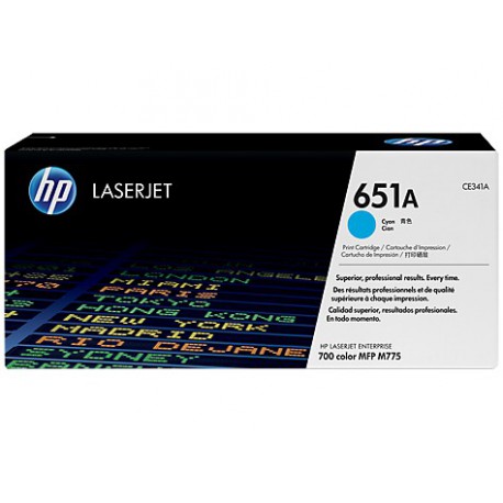 Cartouche authentique de toner Cyan HP LaserJet 651A