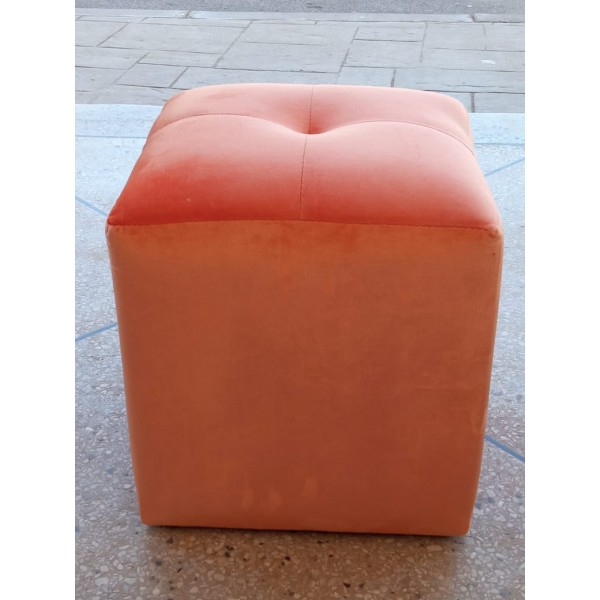 Pouf Décorative ORANGE Confortable CUBE