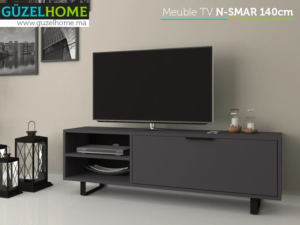 Table TV N-SMAR 140cm - Gris Anthracite - Salon et séjour 5.0 (2 Avis)