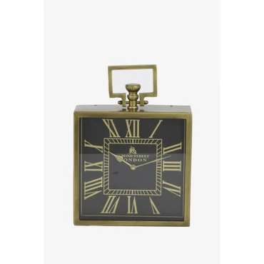 PENDULE LONDON ANTIQUE BRONZE-NOIR FORME CARRÉ