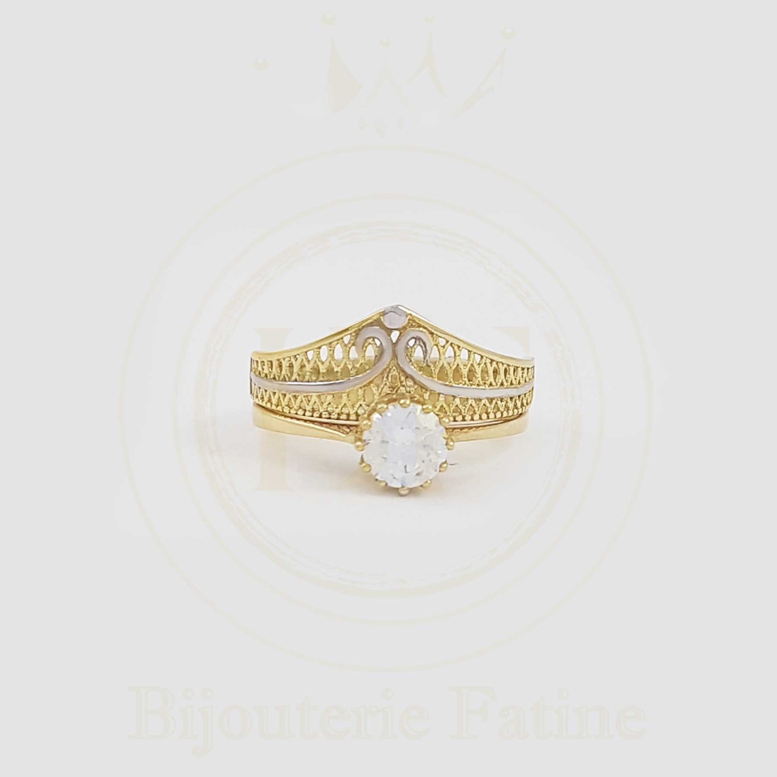 Alliance solitaire 137 chic et attirante en Or 18 carats