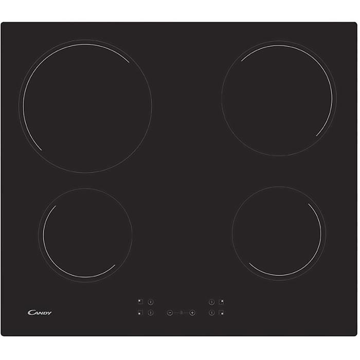 CH64CCB/PLAQUE DE CUISSON CANDY ELECTRIQUE 4 FOYERS VERRE 60CM