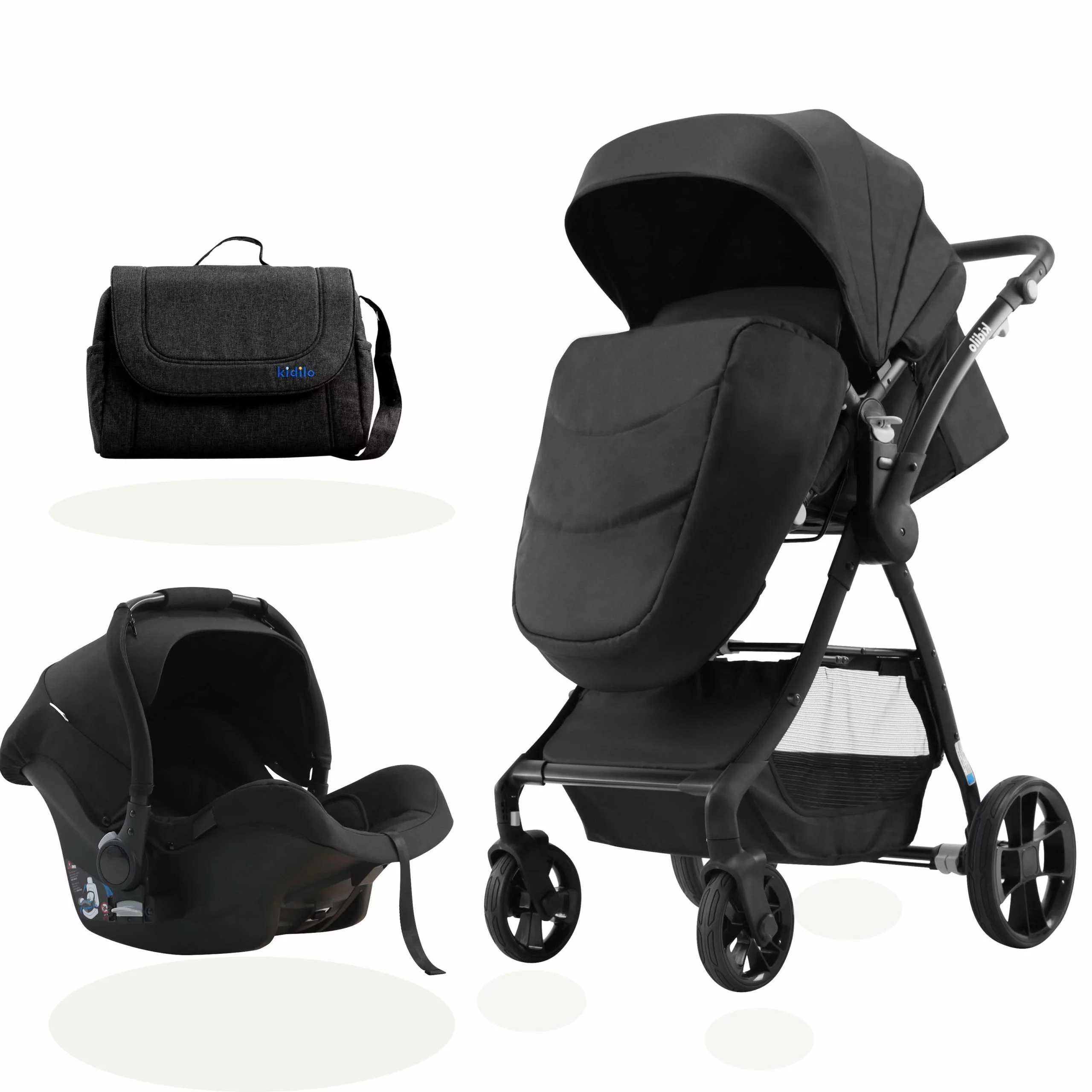 Poussette Réversible + Maxi Cosi + Sac à langer Deluxe – Kidilo