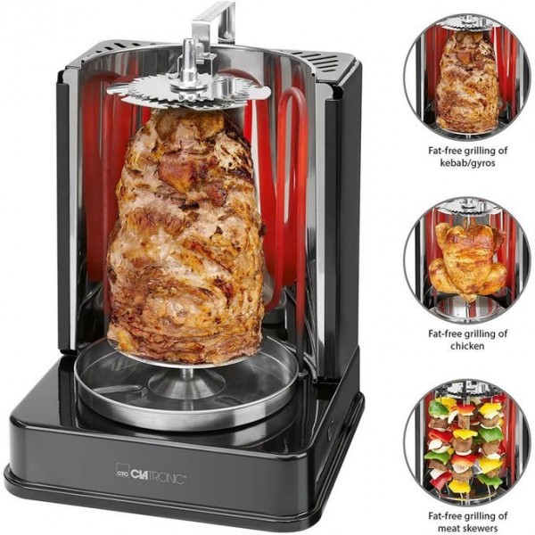 Clatronic Rôtissoire Chawarma, Kebab Maker Vertical 1400w Allemand