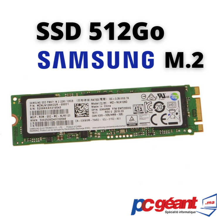 DISQUE DUR SSD 512Go SAMSUNG M.2