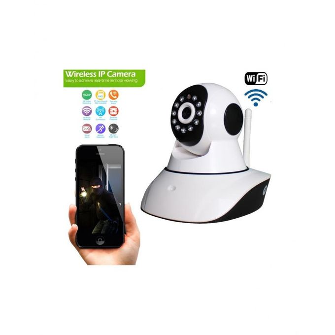 Caméra de Surveillance IP Wifi ROTATIVE – HD720p – Blanc