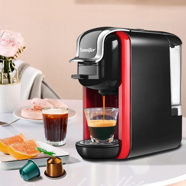 Sonifer Machine A Café 3 En 1 Capsule Nespresso ,Dolce Gusto Et Café Poudre 1450w